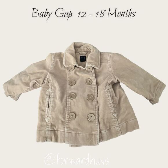 Baby Gap Tan Corduroy Pea Coat - 12-18 Months - Picture 1 of 7